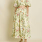 Aureum - Floral Shirred Midi Skirt