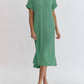 Entro - Ribbed Short Sleeve Midi Dress