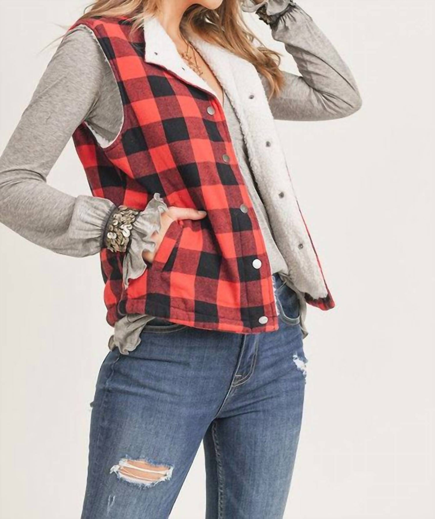 Risen - Checks Out Sherpa Vest