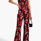 Boutique Moschino - Pussy-Bow Floral-Print Jersey Jumpsuit