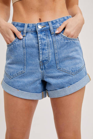 Bluivy - Shorts jeans com bolso Western