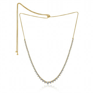 Diana M Jewels - 3.50 Cts Diamond Graduated Half Way Bolo Tennis Necklace