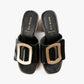 All Black - Women's Hi Elegante Buckle Heel