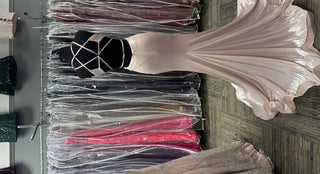 Ellie Wilde - Sleeveless Liquid Lame Gown