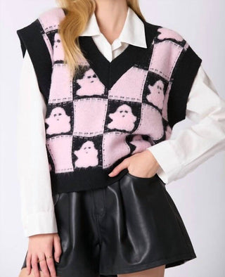 Peach Love - Pinky Boo 3d Yarn Ghost Halloween Vest