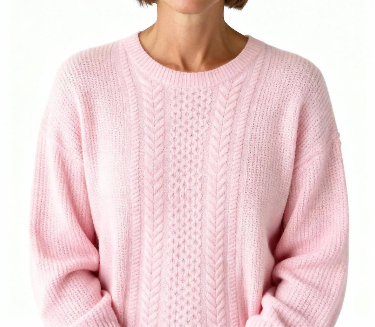 Aqua - Long Sleeve Textured Sweater