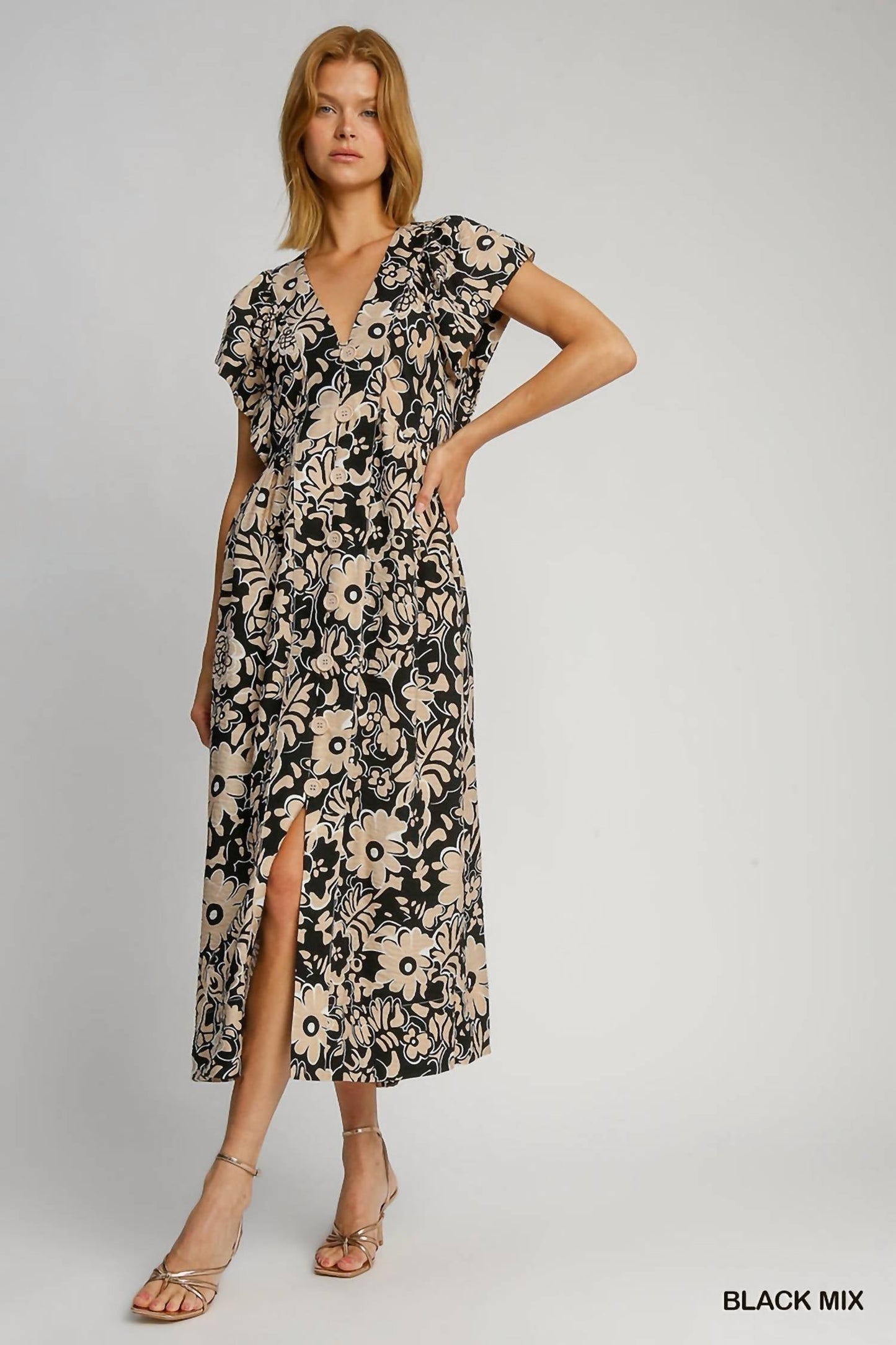 Umgee - Allison Floral Print Mini Dress