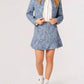 Apricot - Textured Tweed Ruffle Skirt