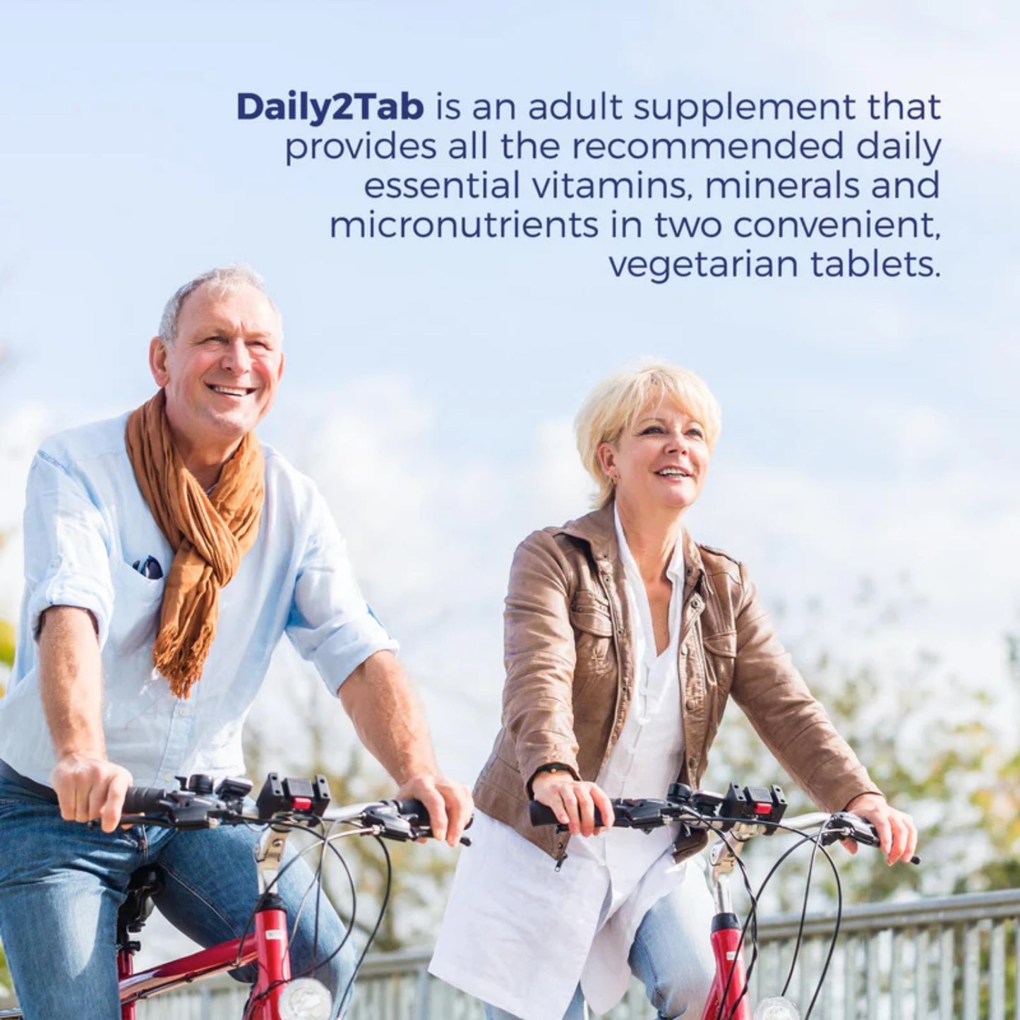 Comprimidos vegetarianos multivitamínicos e minerais essenciais Vital Remedy MD Daily2Tab - 60 unidades