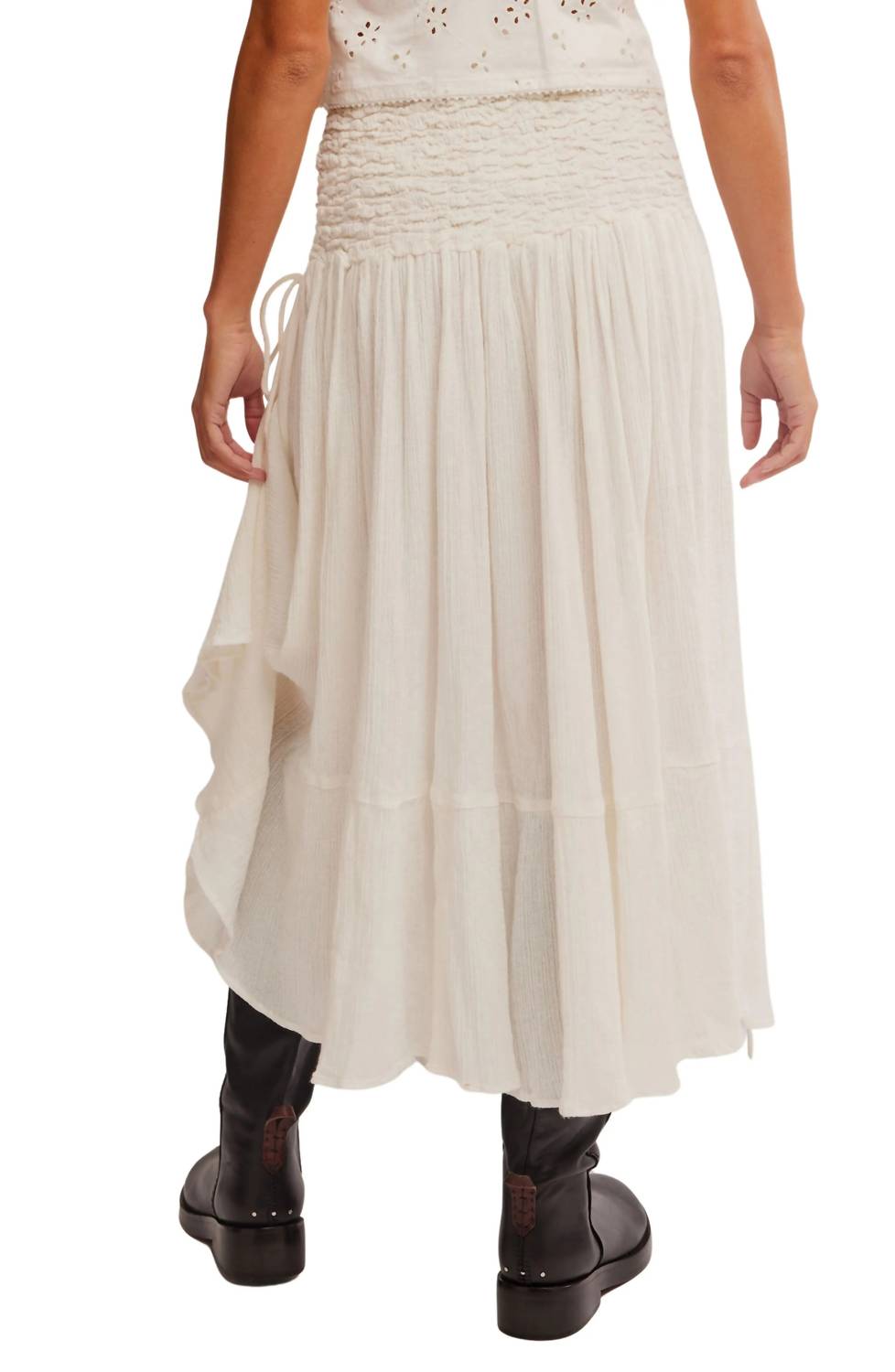 Free People - Prairie Convertible Cotton Smocked Skirt