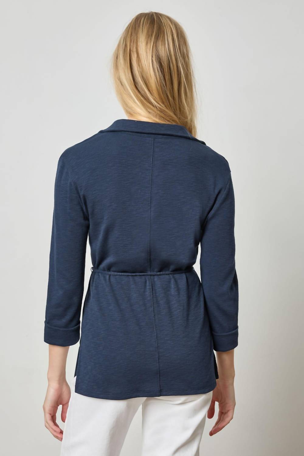 Lilla P - Three-quarter Sleeve Collared Top