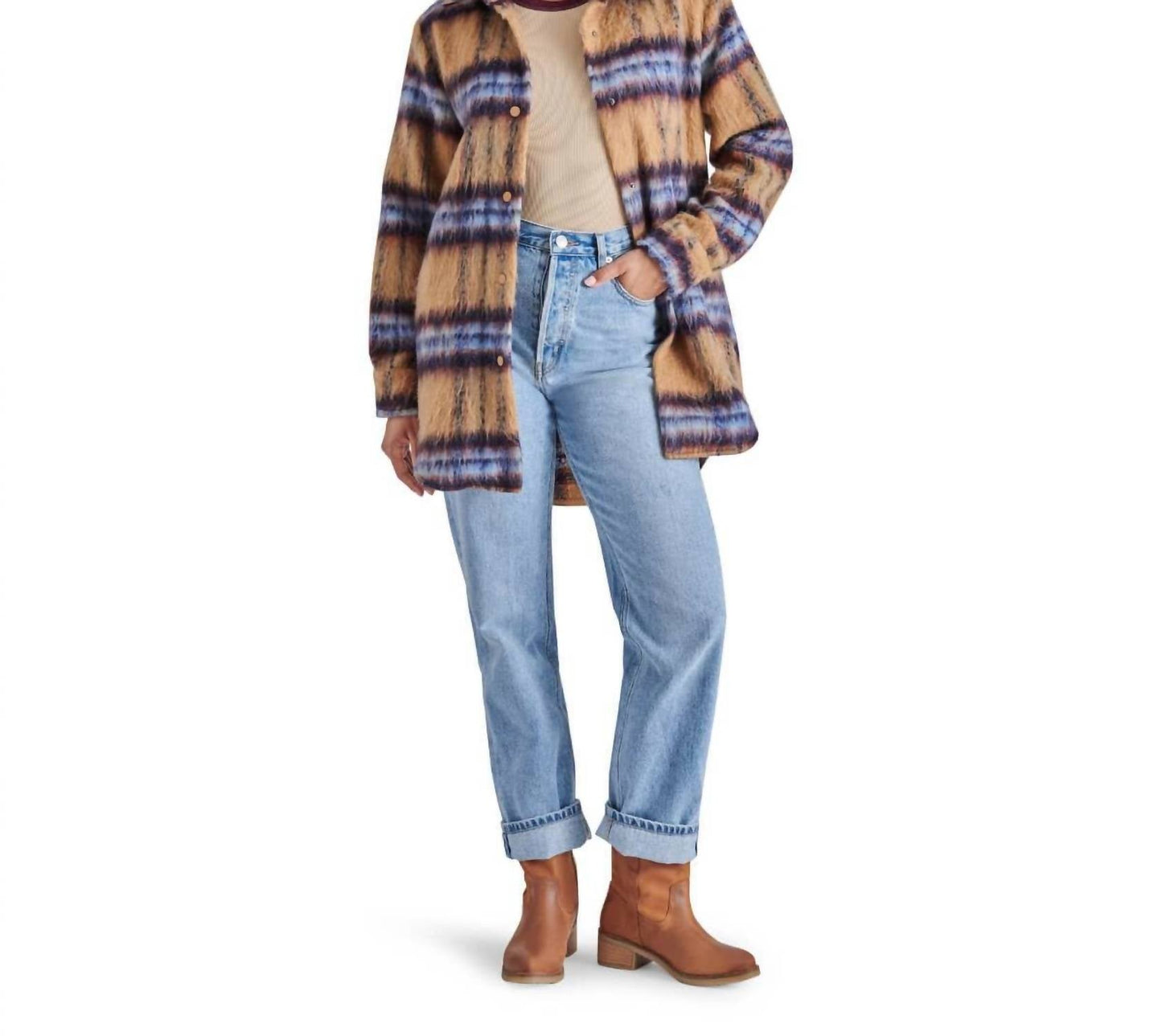 Steve Madden - Eldridge Oversize Plaid Shirt Jacket