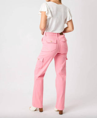 Judy Blue - Calça Jeans Cargo de Perna Reta