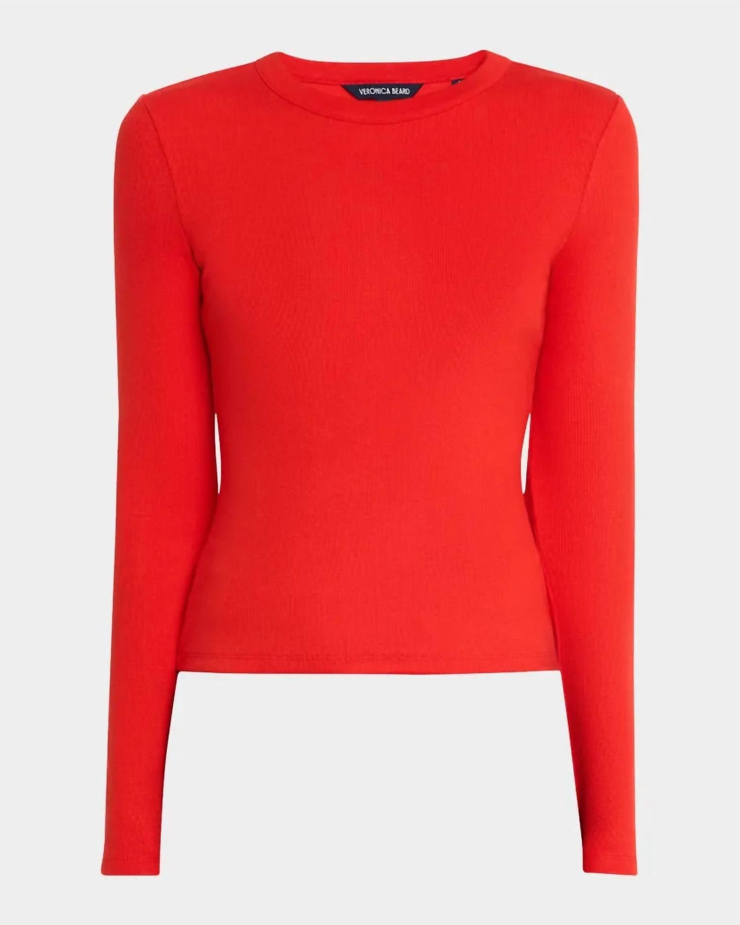 Veronica Beard - Long Sleeve Pruitt Ribbed Tee Poppy