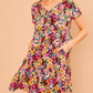 Cozy Co. - Floral Short Sleeve Tiered Dress