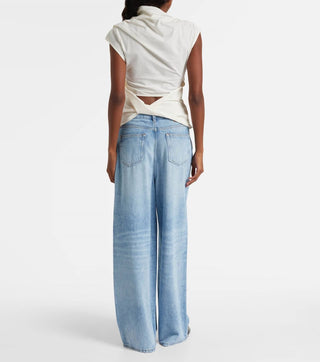 Ganni - Stretch Cotton Ruched Top