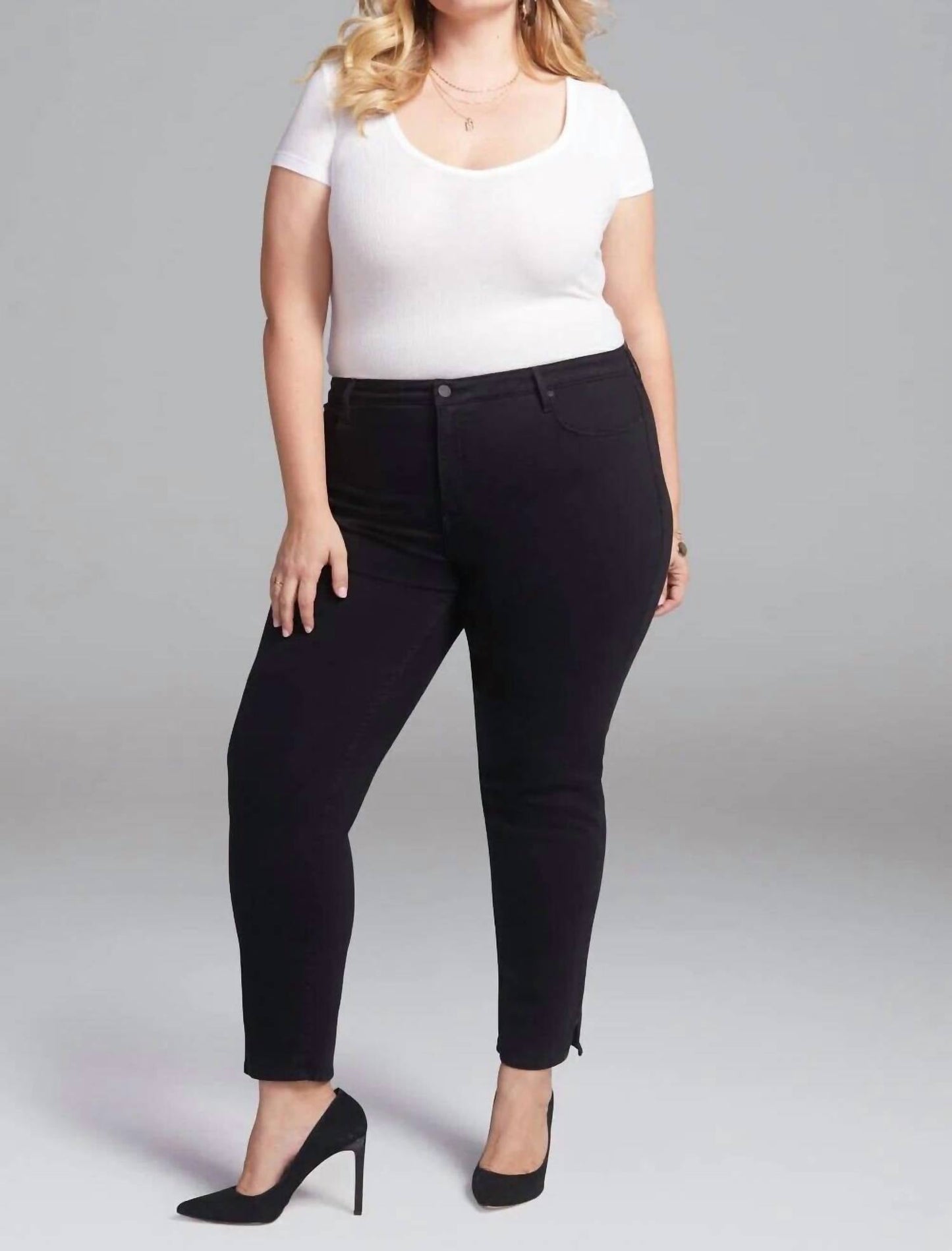 Nydj - Slim Straight With Side Slits Ankle Jeans