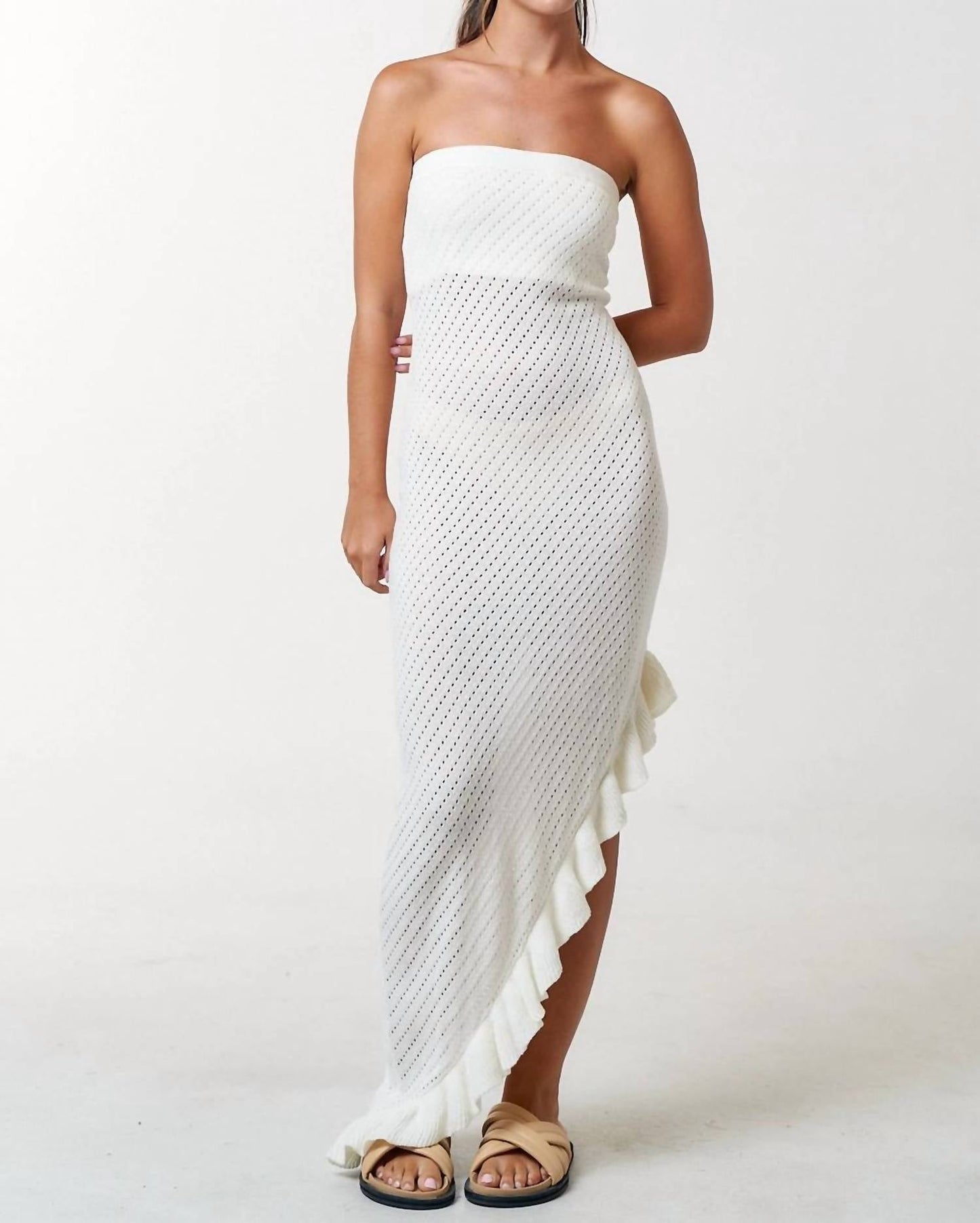 Blue Blush - Beachside Asymmetrical Crochet Dress
