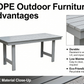 HDPE Outdoor Patio Dining Set with Table and Four Chairs