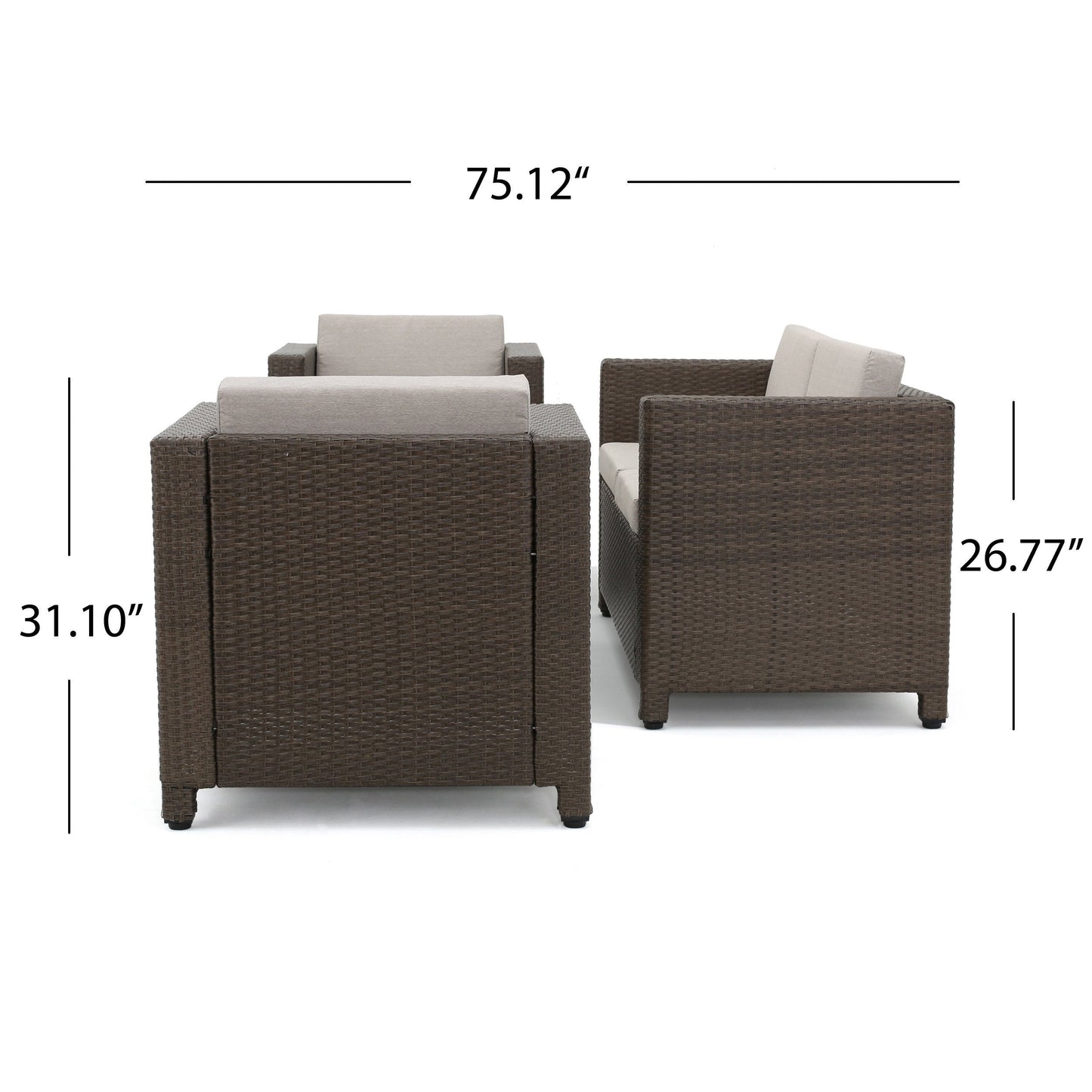 4 Piece Outdoor Set (Beige)
