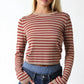 Olivaceous - Maya Striped Crew Neck Sweater