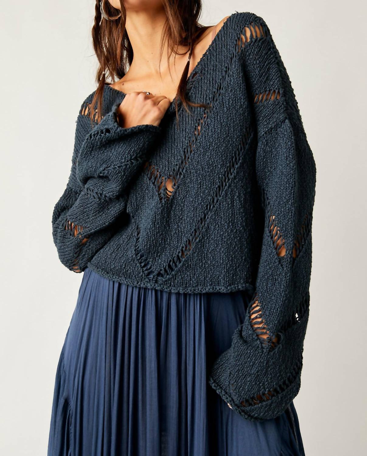 Free People - Hayley Boatneck Long Sleeve Sweater