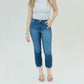 1822 Denim - Ace 25" Crop Capri Scalloped & Frayed Hem Jeans