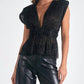 Elan - Vienna Sleeveless Plunge Blouse