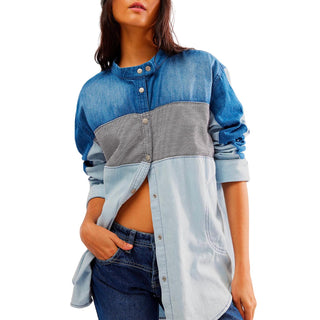 Free People - CAMISA MOTO COLORBLOCK