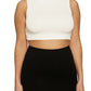 Naked Wardrobe The NW Sleeveless Crop Top in White, Size Medium
