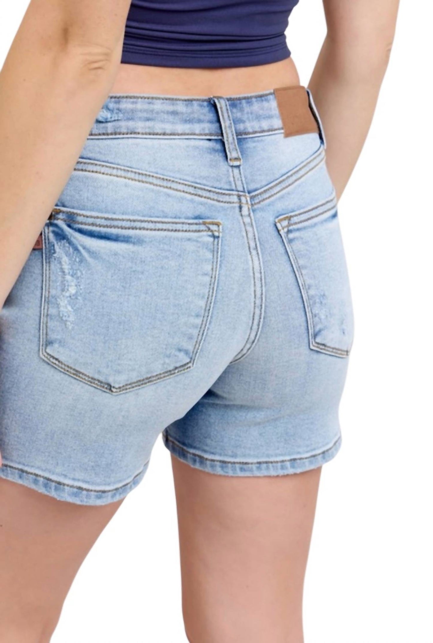 Judy Blue - Rylie Mid Rise Vintage Wash Dad Shorts