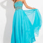 Rachel Allan - Strapless Embellished Chiffon Gown