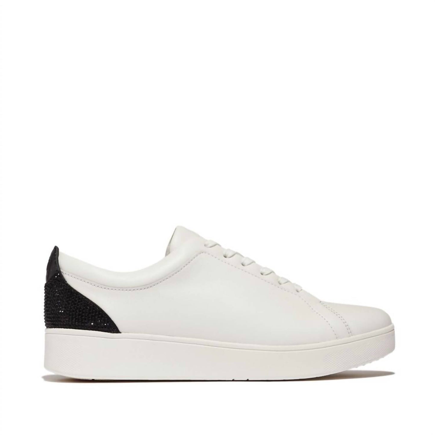 Fitflop - Tênis feminino de couro Rally Crystal Backtab