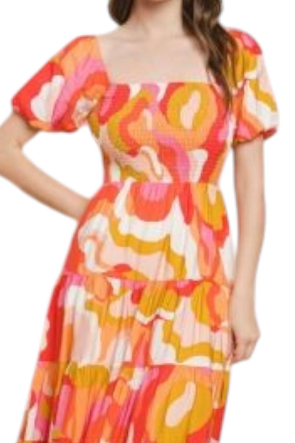 Tcec - Adriana Abstract Print Multi Midi Dress