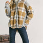 Davi & Dani - Mixed Plaid Button Front Jacket