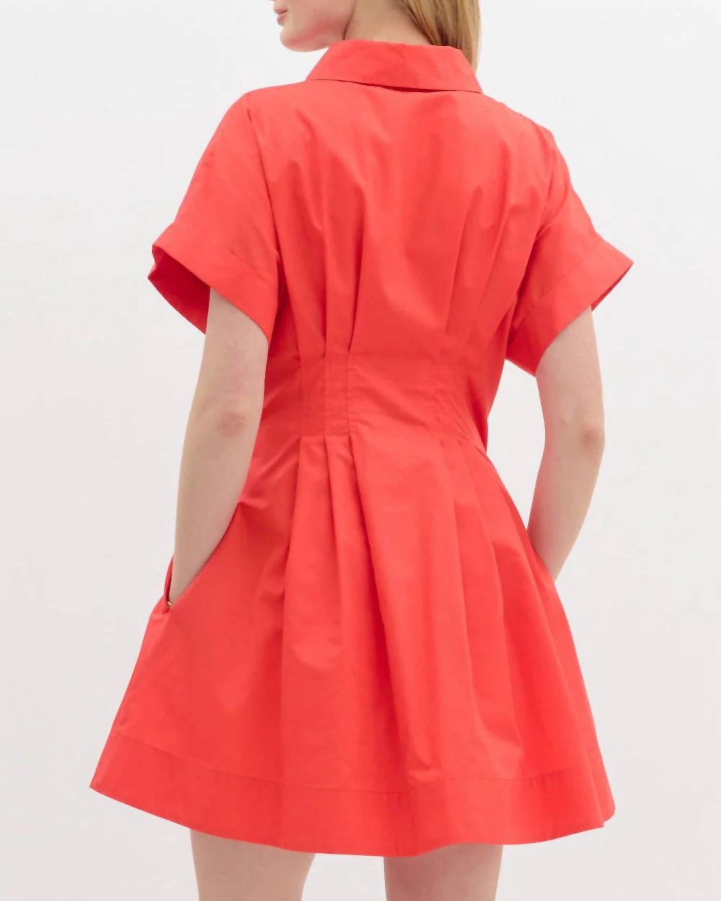 Entro - Button Front Pleated Dress
