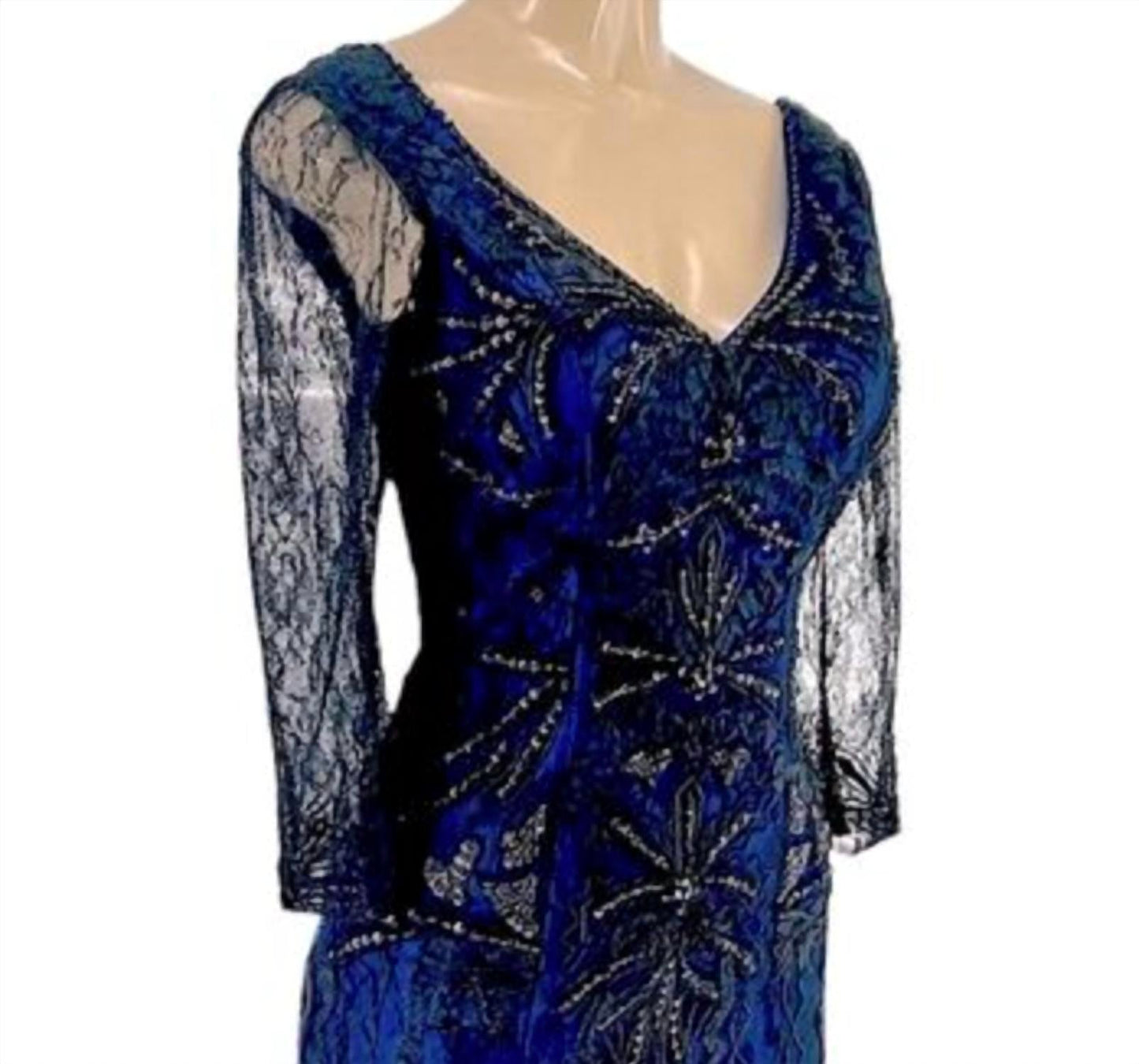 Sue Wong - V-neck Lace Dress