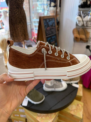 Very G - Women's Aman Rhinestone Lace Up Sneaker