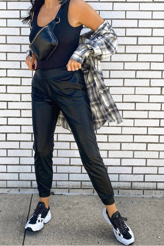 Commando - Faux Leather Pull-on Joggers