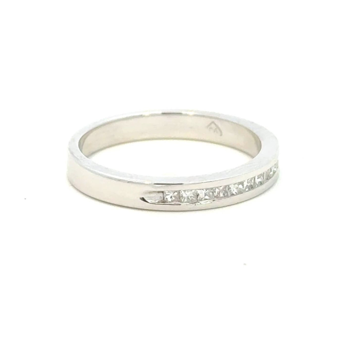 Aamiaa - 0.10 Carat Natural Diamond Princess Cut Channel Band - Size 6.5