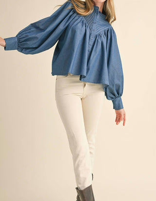 &Merci - Button Down Batwing Sleeve Top
