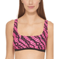 DKNY Women s Printed Square Neck Bikini Top Swimsuit Pink Size Large