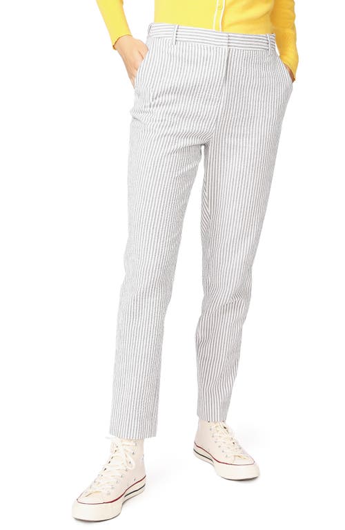 Court & Rowe Clean Finish Stretch Seersucker Trousers in Stone Grey, Size 8