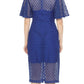 Joseph Ribkoff - Guipure Lace Flutter Sleeve Midi Sheath Dress