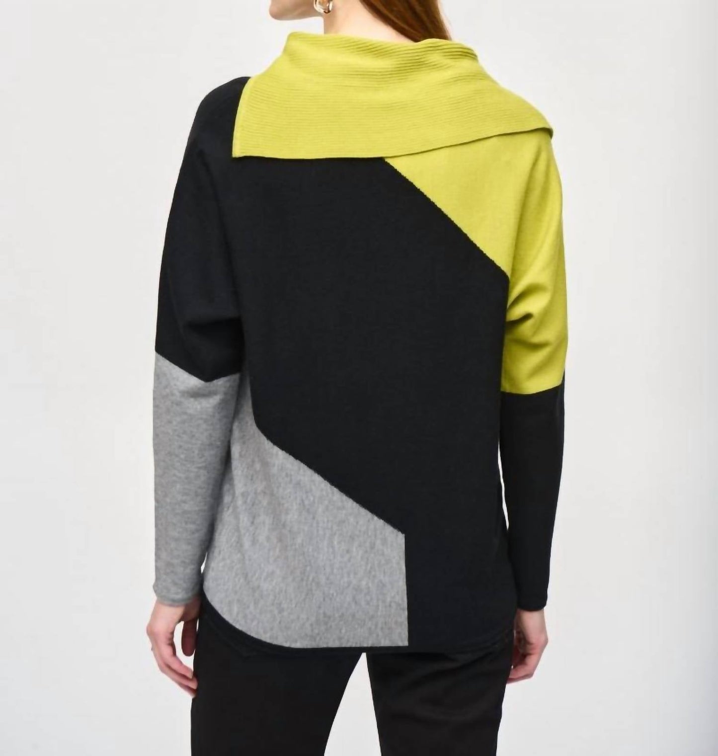 Joseph Ribkoff - Color Block Cowl Neck Long Sleeve Top