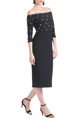 Sachin &amp; Babi - Vestido midi ombro a ombro com detalhes Fatima