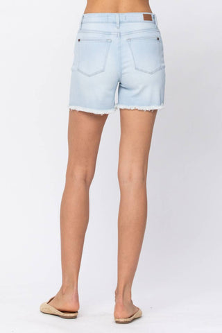 Judy Blue - Shorts de cintura alta com corte descolorido