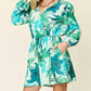 Trendsi - Floral Bliss Long Sleeve Romper Ensemble with Pockets