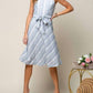 Doe And Rae - Halter Neck Multiple Stripe Midi Dress