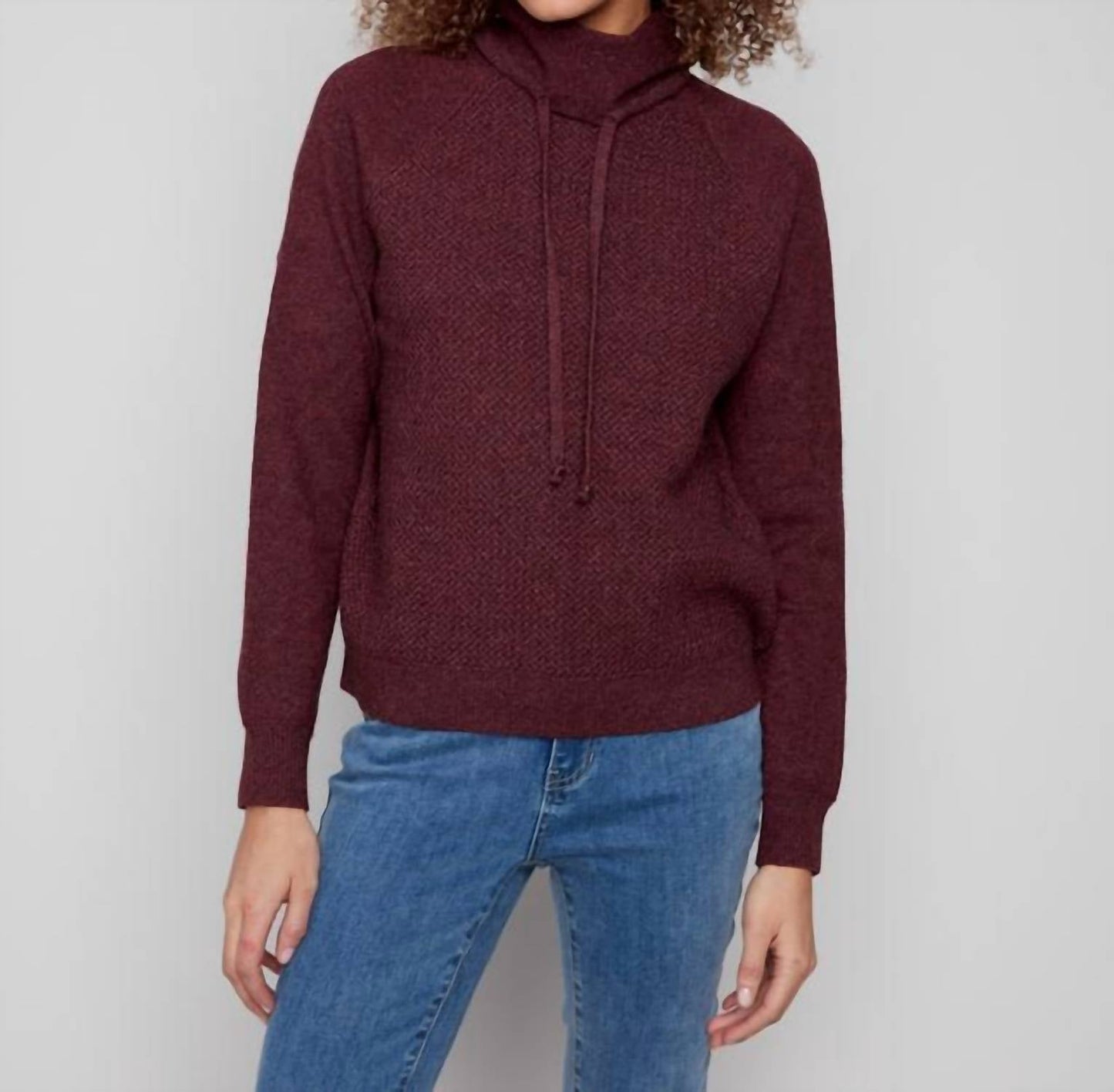 Charlie B - Textured Raglan Cowl Neck Sweater